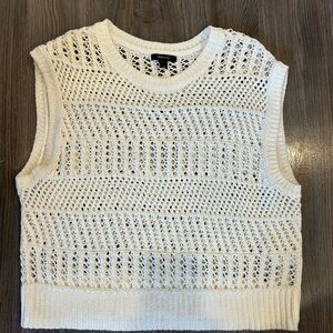 RW&CO White Open-Knit Sweater
